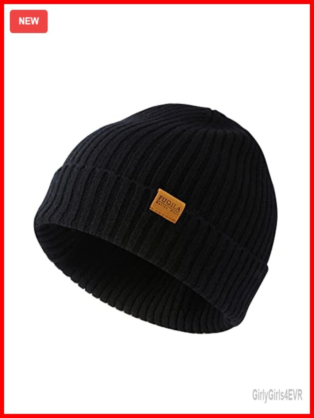 100% Merino Wool Cuff Beanie Hat, Unisex Warm Winter Cap, Breathable Cozy
